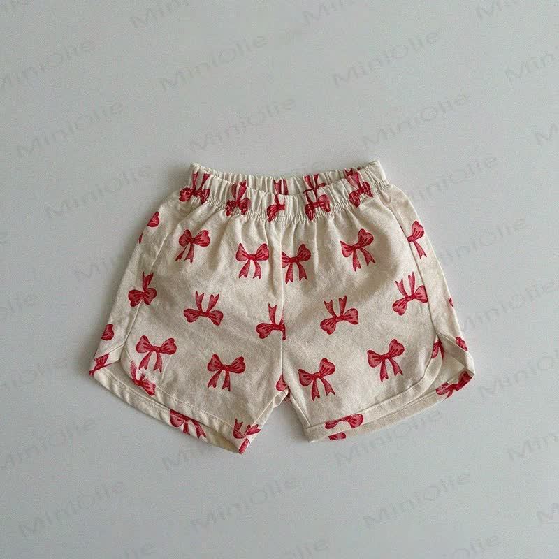 Baby Toddler Soft Shorts - White Bowknot - 3-4T - image 6