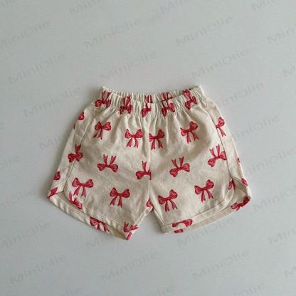 Baby Toddler Soft Shorts - White Bowknot - 3-4T - image 6
