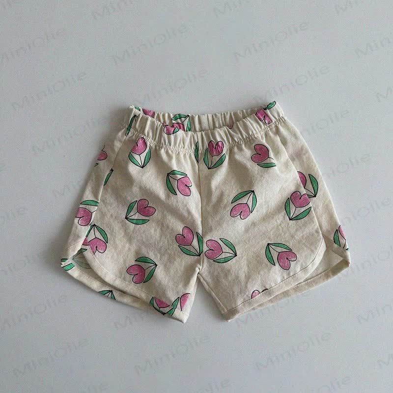 Baby Toddler Soft Shorts - White Flower - 3-4T - image 7