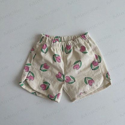 Baby Toddler Soft Shorts - White Flower - 3-4T - image 7