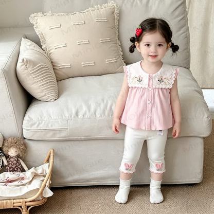 Baby Girls Bunny Ear Ruffle Hem Leggings - image 4
