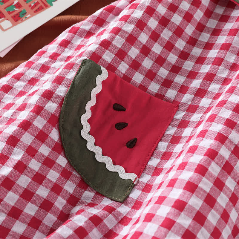 Baby Girl Watermelon Plaid Sleeveless Dress - image 7