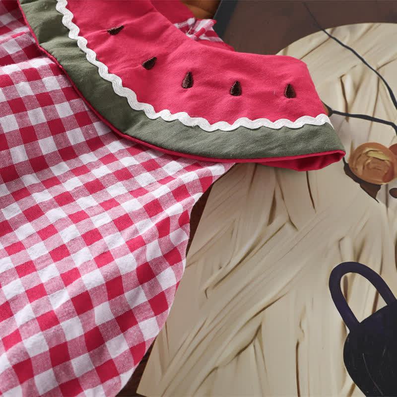Baby Girl Watermelon Plaid Sleeveless Dress - image 6