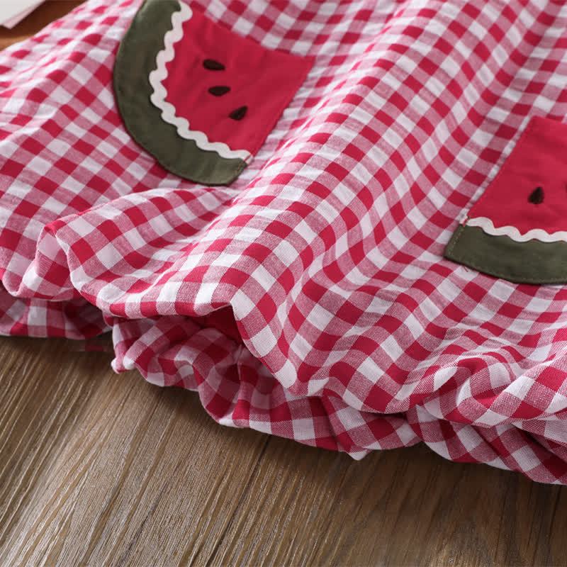Baby Girl Watermelon Plaid Sleeveless Dress - image 8