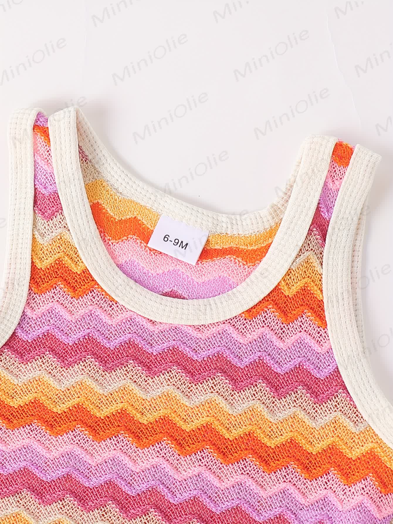 Baby Toddler Girl Denim Knitted Sleeveless Set - image 3