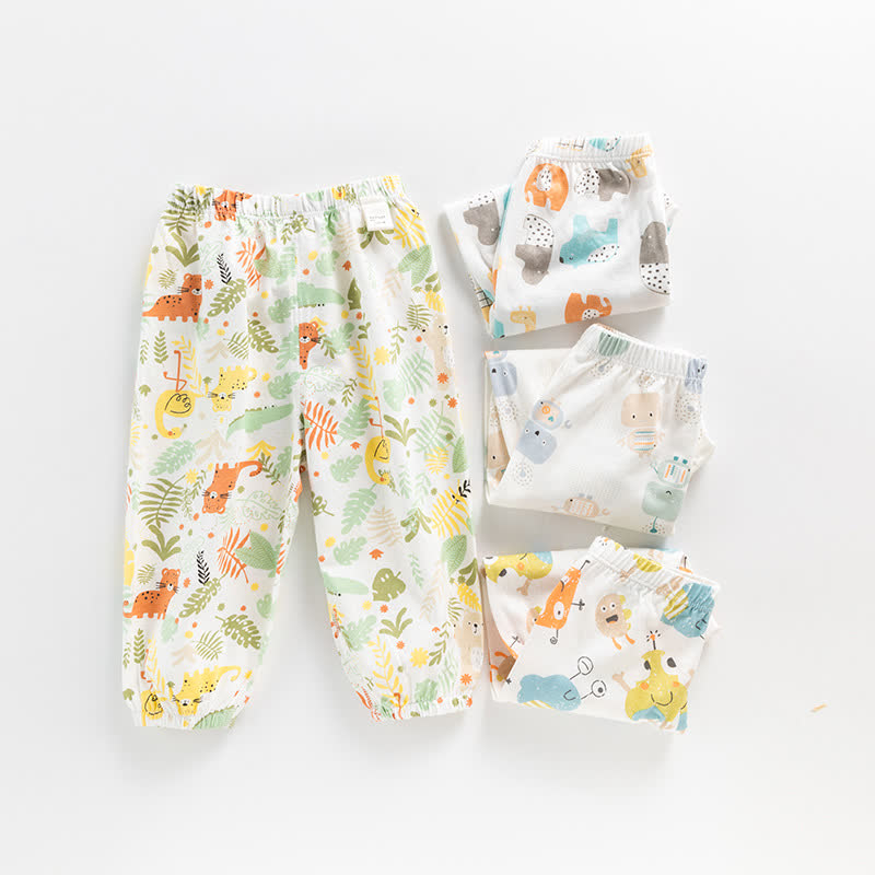 Baby White Cartoon Print Cuffed Pants - image 1