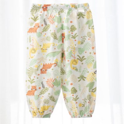 Baby White Cartoon Print Cuffed Pants - White Forest - 3-4T - image 2
