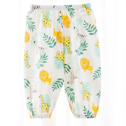 Baby White Cartoon Print Cuffed Pants - White Lion - 4-5T - image 4