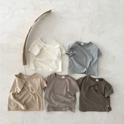 Baby Stripe/Solid Color Crew Neck T-Shirt - image 8