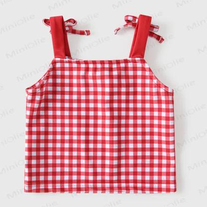 Baby Girls Cherry Print Gingham Ruffle Swimwear 3-Piece Set - image 8