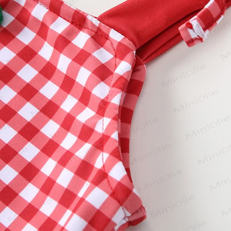 Baby Girls Cherry Print Gingham Ruffle Swimwear 3-Piece Set - image 9