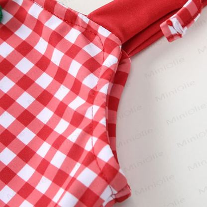 Baby Girls Cherry Print Gingham Ruffle Swimwear 3-Piece Set - image 9
