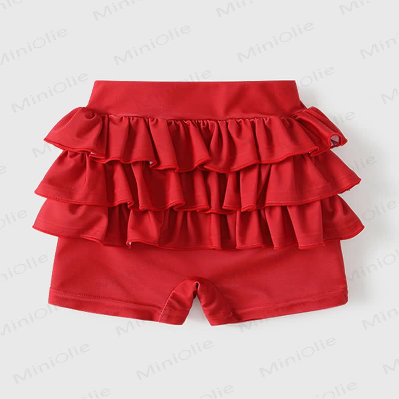 Baby Girls Cherry Print Gingham Ruffle Swimwear 3-Piece Set - image 5