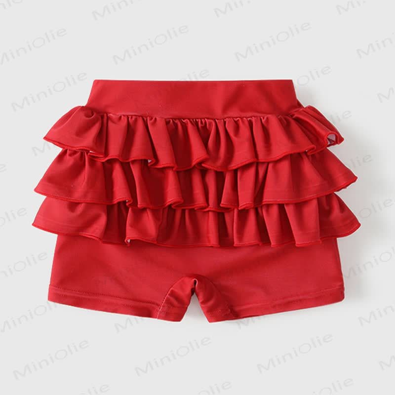 Baby Girls Cherry Print Gingham Ruffle Swimwear 3-Piece Set - image 5