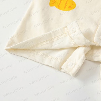 Baby Beige Fish Print Short Sleeves Romper - image 7