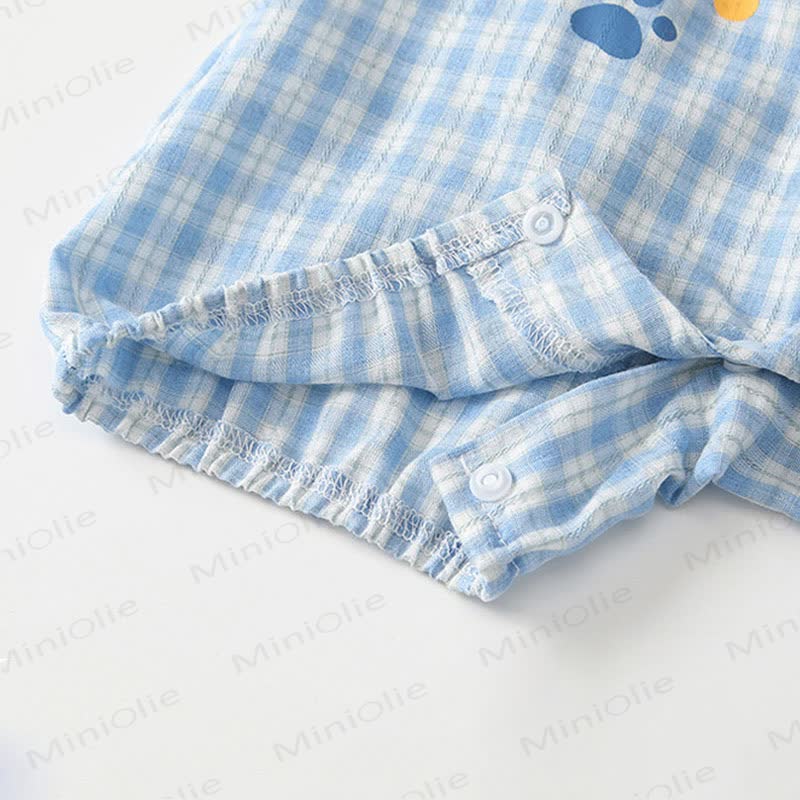 Baby Dog Print Gingham Sleeveless Romper - image 8