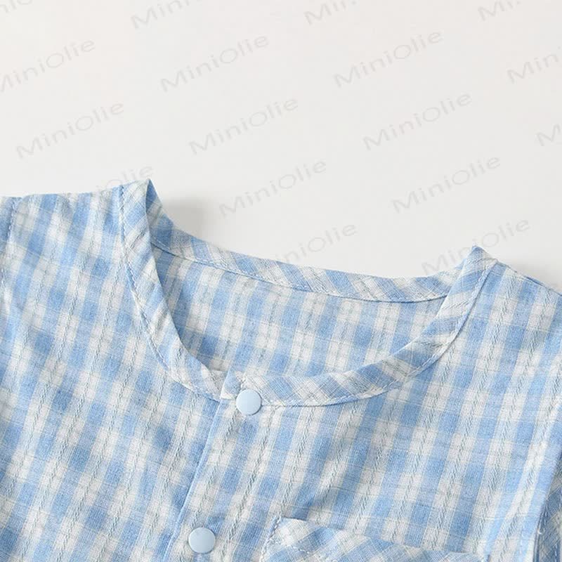 Baby Dog Print Gingham Sleeveless Romper - image 7