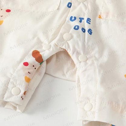 Baby Boys Tie Collar Dog Printed Romper - image 7