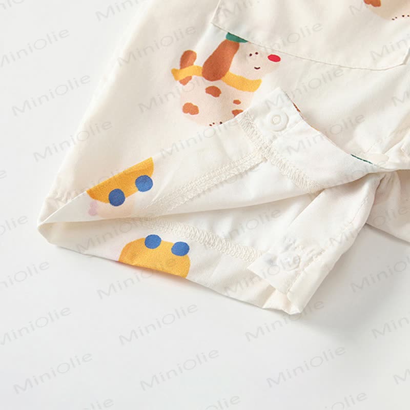 Baby Boys Tie Collar Dog Printed Romper - image 8