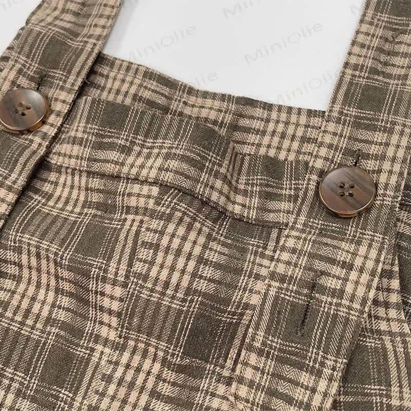 Baby Toddler Vintage Plaid Sleeveless Overalls - image 4