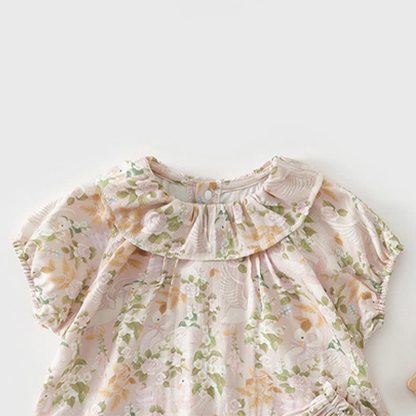 Baby Toddler White Animal and Fruit Print Top and Shorts 2-piece Set - image 3