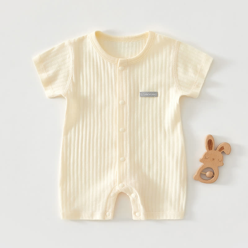 Baby Soft Ribbed Cotton Summer Romper - Yellow - 18-24M - image 5