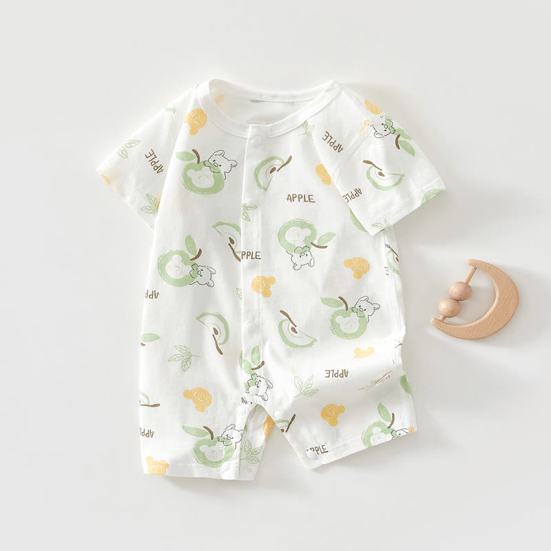 Baby Soft Ribbed Cotton Summer Romper - Beige Apple - 18-24M - image 16