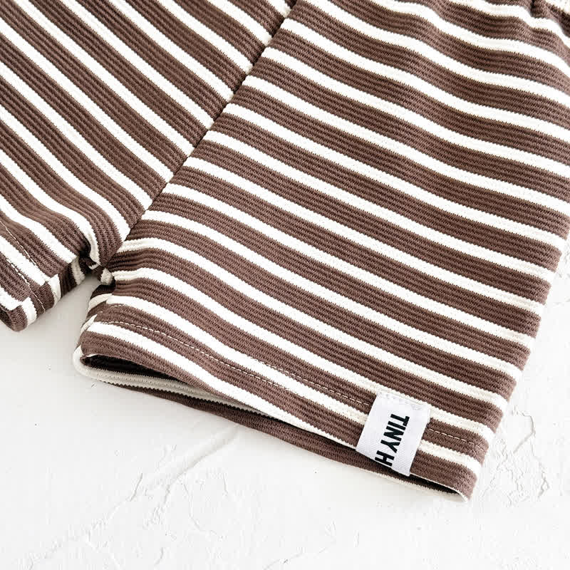Baby Waffle Croissant Print Tee and Striped Shorts 2-Piece Set - image 6