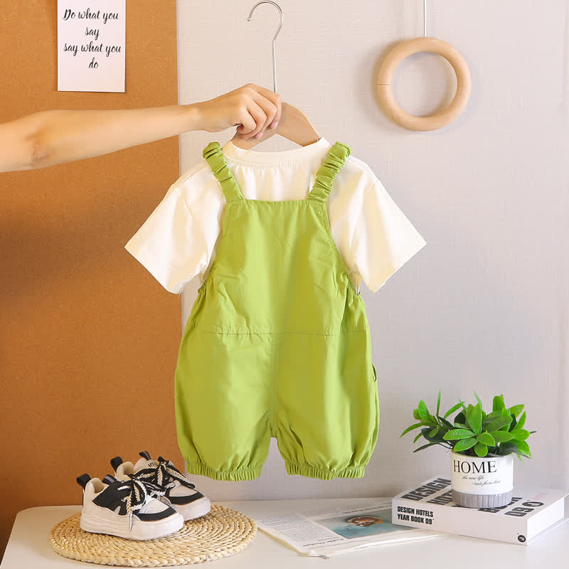 Toddler Ruffle Strap Duck Overalls and T-Shirt 2-Piece Set - image 5