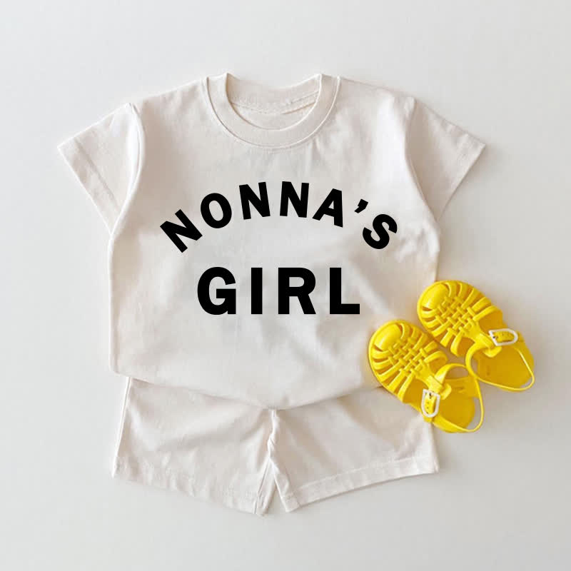  NONNA'S/NONNO'S GIRL Baby White Tee and Shorts 2-piece Set - White - NONNA'S GIRL: 18-24M - image 1