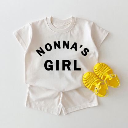  NONNA'S/NONNO'S GIRL Baby White Tee and Shorts 2-piece Set - White - NONNA'S GIRL: 18-24M - image 1