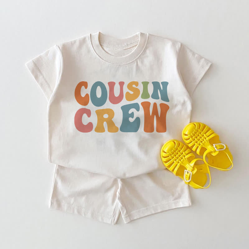 COUSIN CREW Baby White Tee and Shorts 2-piece Set - White - 18-24M - image 1