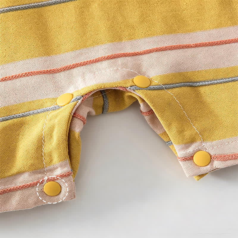 Baby Soft Striped Animal Patch Romper - image 7
