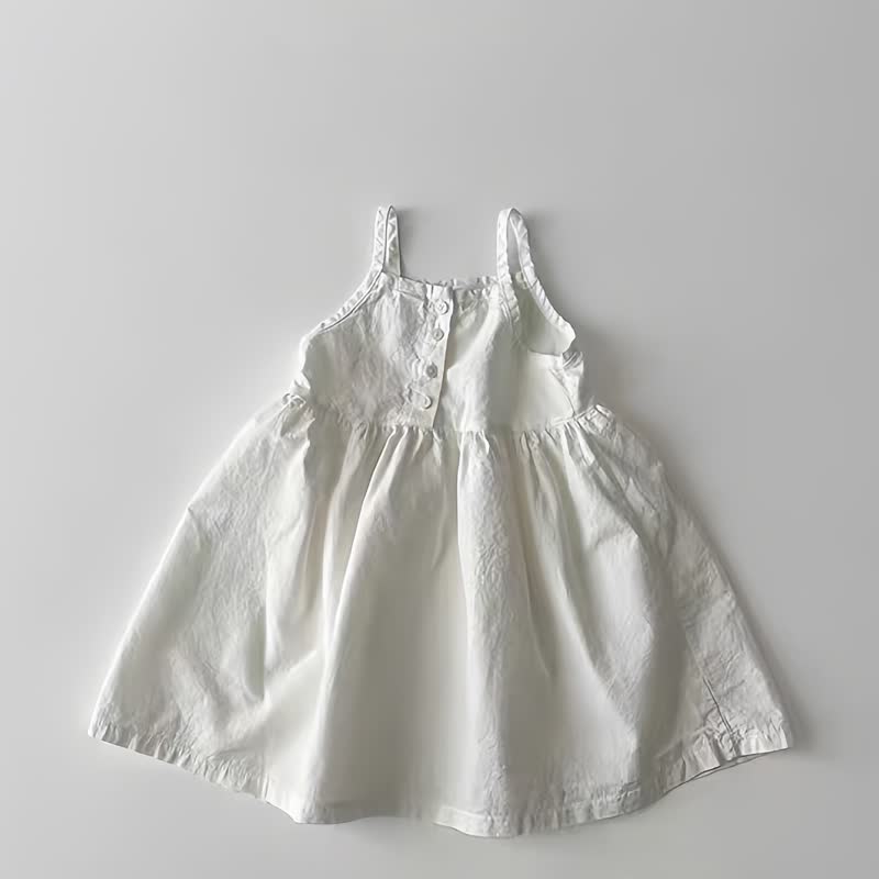 Toddler Baby Girl Solid Color Camisole Dress - White - 4-5T - image 2