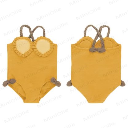 Toddler Girls Fruit Collection Swim Bodysuit - Yellow - 4-5T - image 2