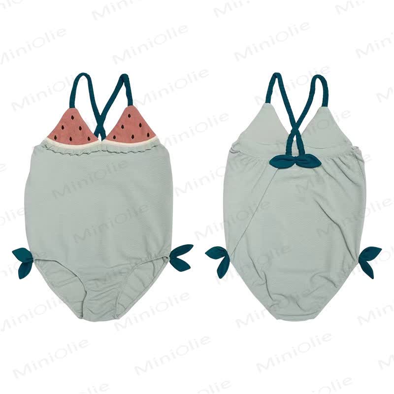 Toddler Girls Fruit Collection Swim Bodysuit - Green - 4-5T - image 3