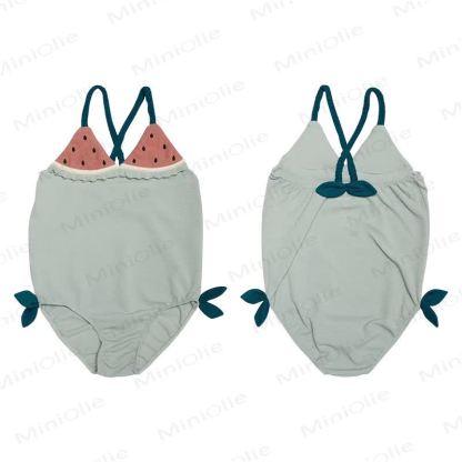 Toddler Girls Fruit Collection Swim Bodysuit - Green - 4-5T - image 3