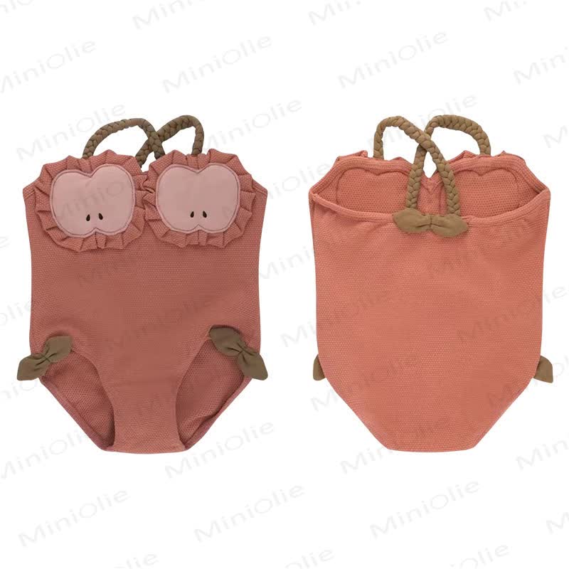 Toddler Girls Fruit Collection Swim Bodysuit - Red - 4-5T - image 4