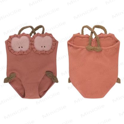 Toddler Girls Fruit Collection Swim Bodysuit - Red - 4-5T - image 4