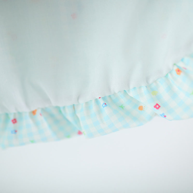 Baby Girl Cat Blue Plaid Floral Sleeveless Dress - image 7