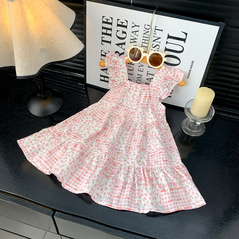 Toddler Girl Ruffle Flutter Sleeve Dress - Pink Plaid - 10-11T - image 6