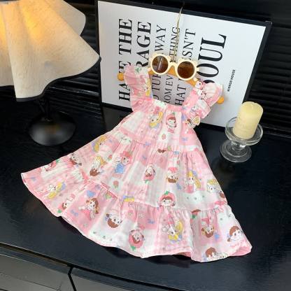 Toddler Girl Ruffle Flutter Sleeve Dress - Pink Girl - 10-11T - image 7