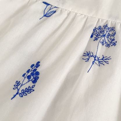 Toddler Girl White Floral Peter Pan Collar Dress - image 8