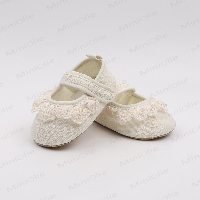 Baby Girl Cotton Lace Embroidered Shoes - image 3