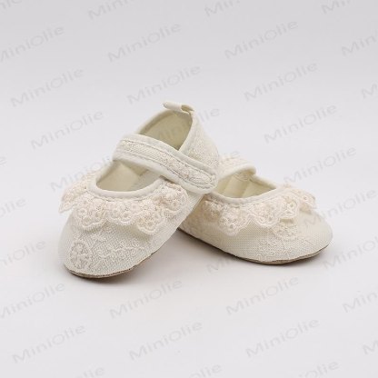 Baby Girl Cotton Lace Embroidered Shoes - image 3