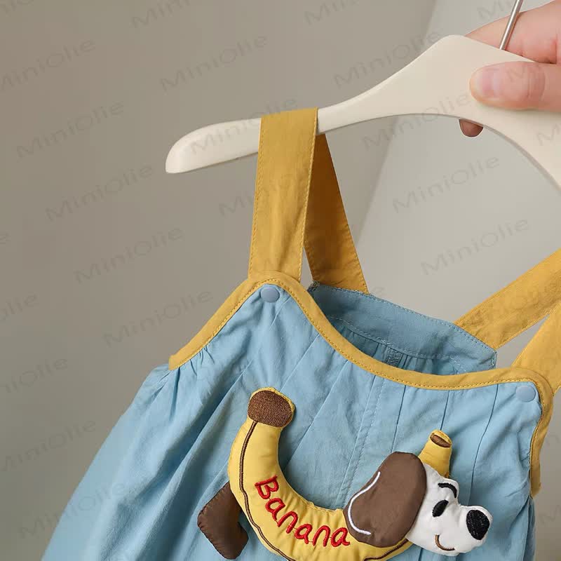 Baby Banana Puppy Collection Overalls and Striped Tee 2-Piece Set - image 4