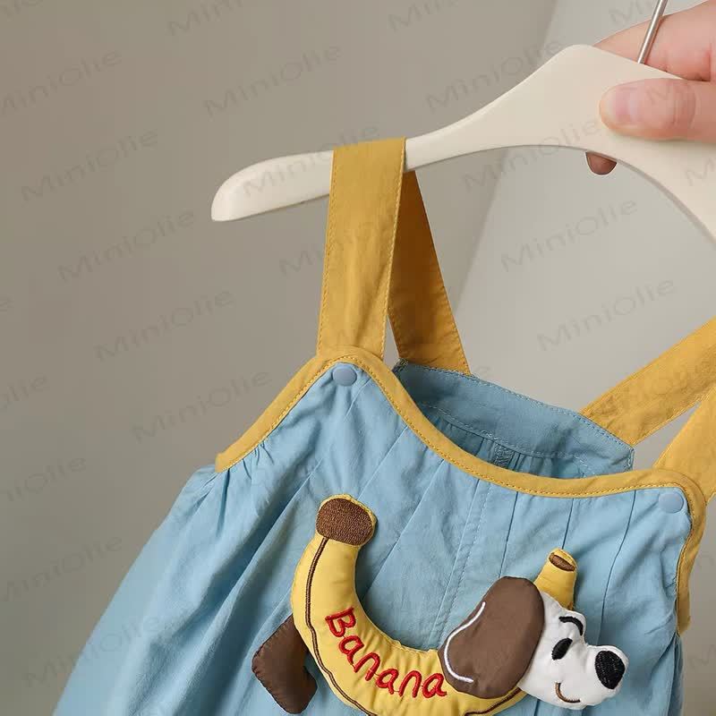 Baby Banana Puppy Collection Overalls and Striped Tee 2-Piece Set - image 4