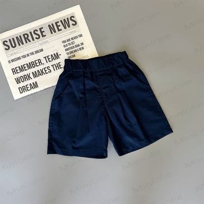 Toddler Boys Open Knit Polo Shirt or Solid Color Shorts - Navy Shorts - 4-5T - image 4
