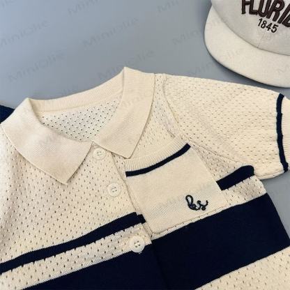 Toddler Boys Open Knit Polo Shirt or Solid Color Shorts - image 6