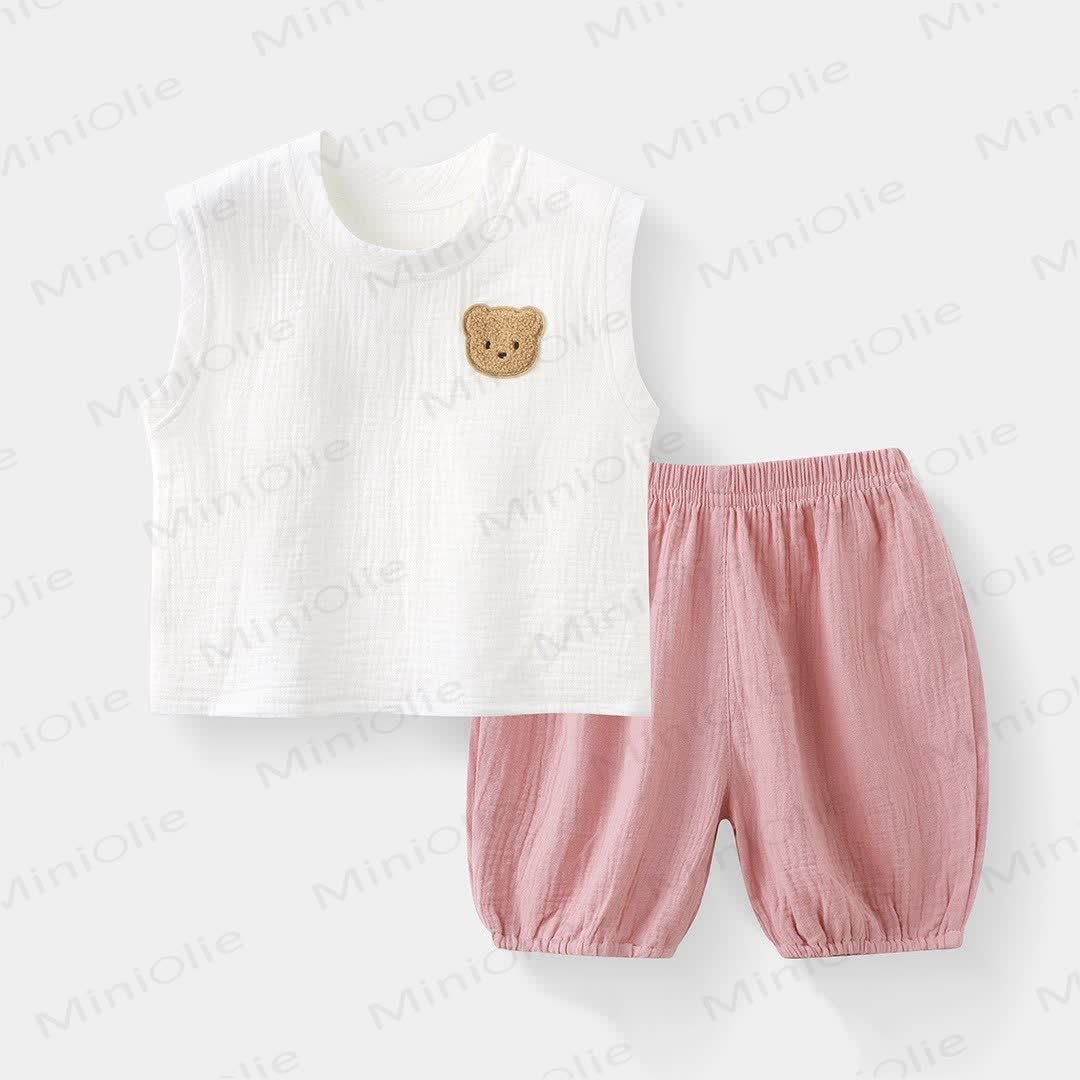 Baby Toddler Bear Sleeveless Set - Pink - 4-5T - image 2